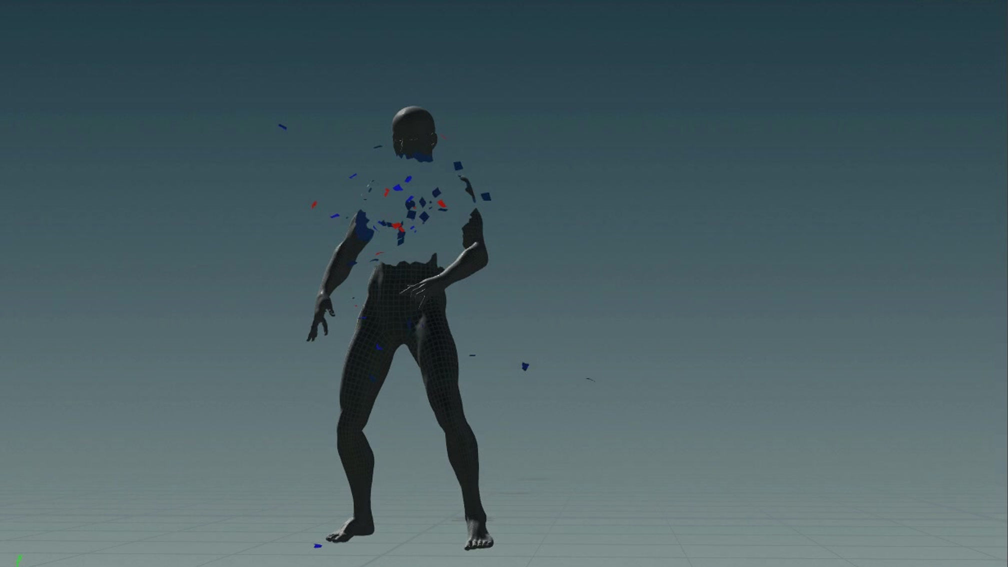 dissolve with confetti sim
